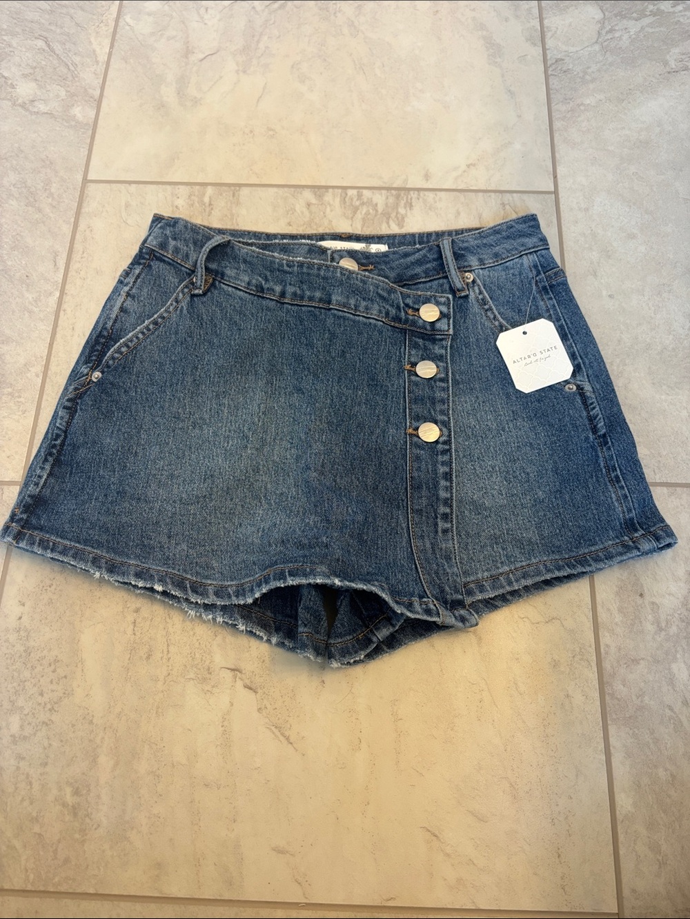 Altar'd State Medium Blue Denim Skort with Tag